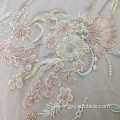 Light Color Handwork Beaded Bridal Dress Fabric